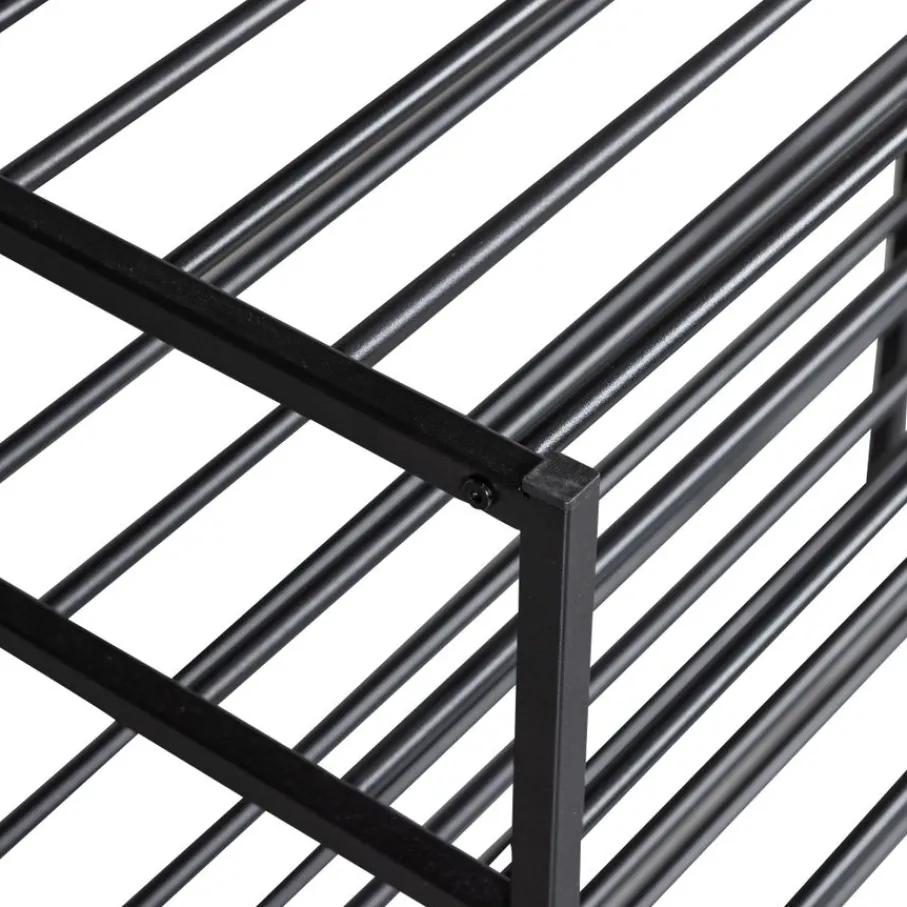 Schoenenkasten<WOOOD Schoenenrek Ferro Zwart - 85x80x35 cm