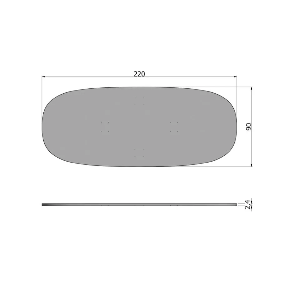 Tafelbladen<WOOOD Tafelblad Tablo Naturel - 220x90 cm