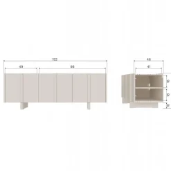 Tv-Meubels<WOOOD TV-meubel Basu Dust - 152x53x46 cm
