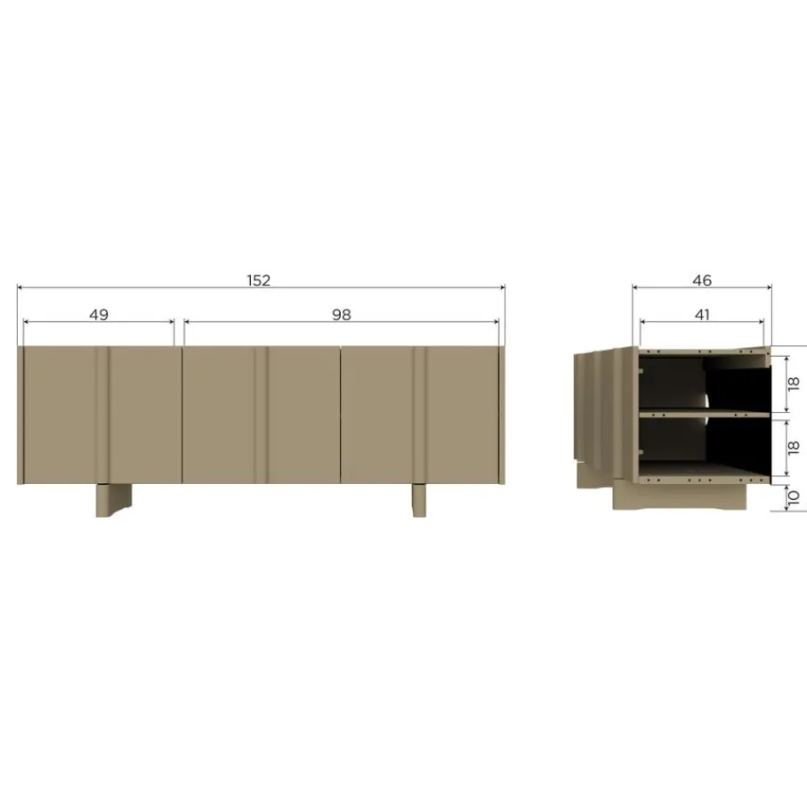 Tv-Meubels<WOOOD TV-meubel Basu Moss - 152x53x46 cm