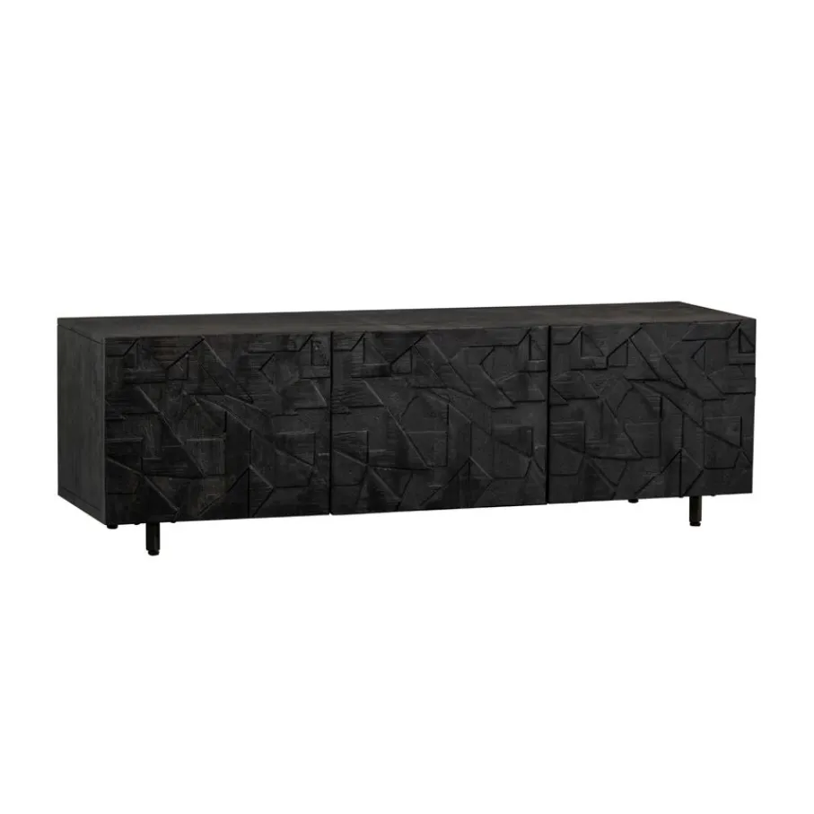 Tv-Meubels<WOOOD TV-meubel Counter Zwart - 160x50x45 cm
