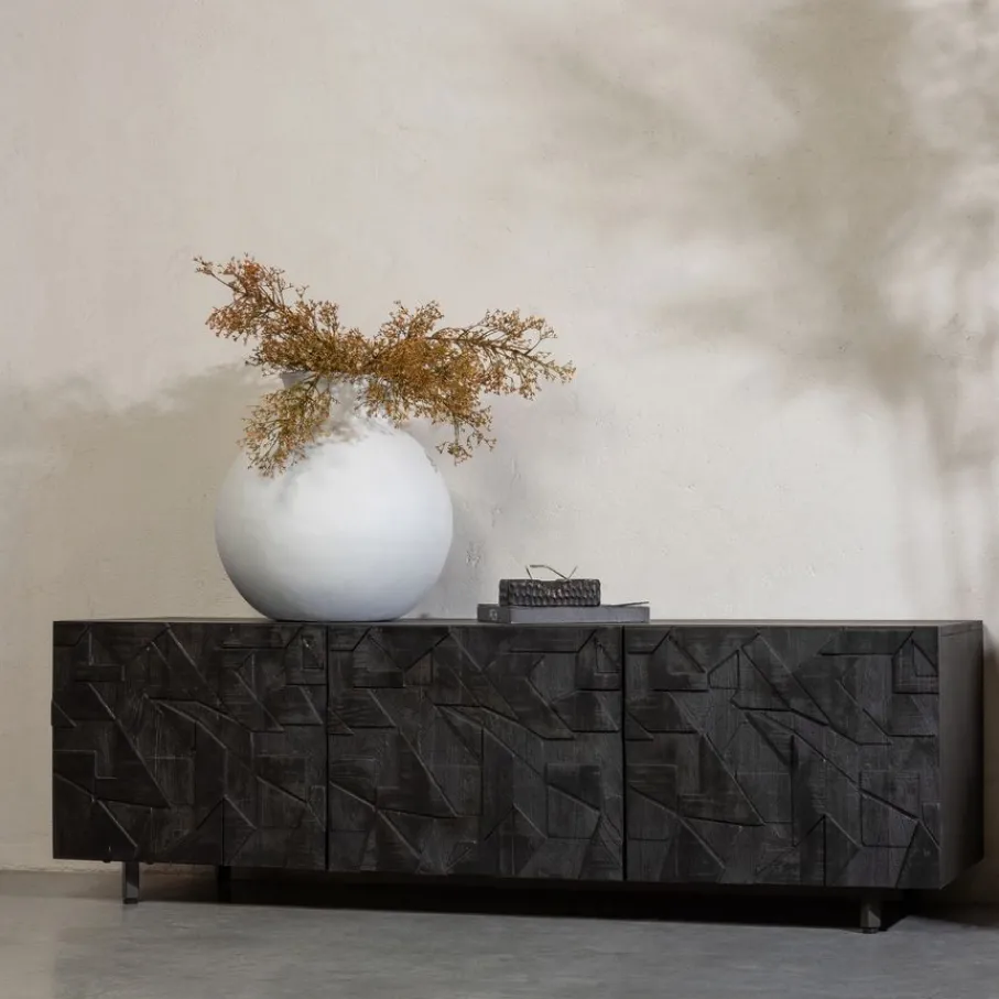 Tv-Meubels<WOOOD TV-meubel Counter Zwart - 160x50x45 cm