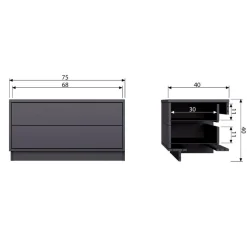 Tv-Meubels<WOOOD TV-meubel Finca Zwart - 75x40x40 cm