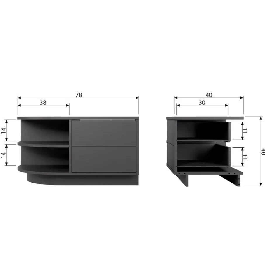 Tv-Meubels<WOOOD TV-meubel Finca Zwart - 78x40x40 cm