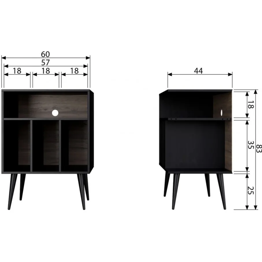 Tv-Meubels<WOOOD TV-meubel James Zwart - 60x83x44 cm