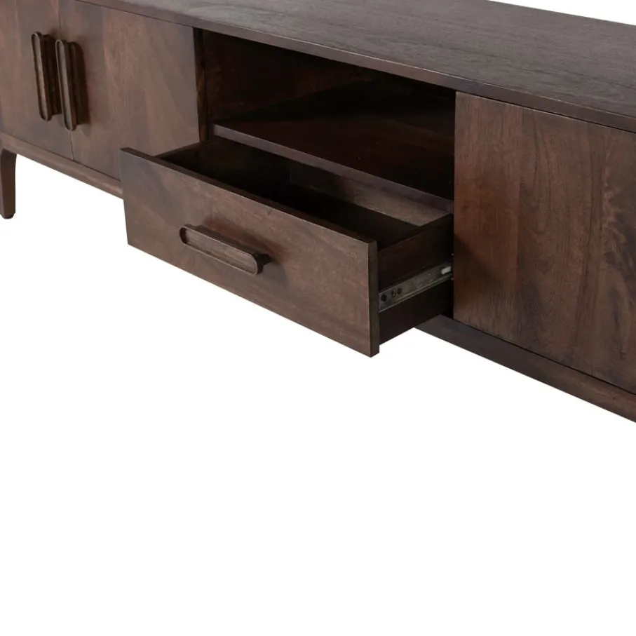 Tv-Meubels<WOOOD TV-meubel Liya Donkerbruin - 200x50x35 cm