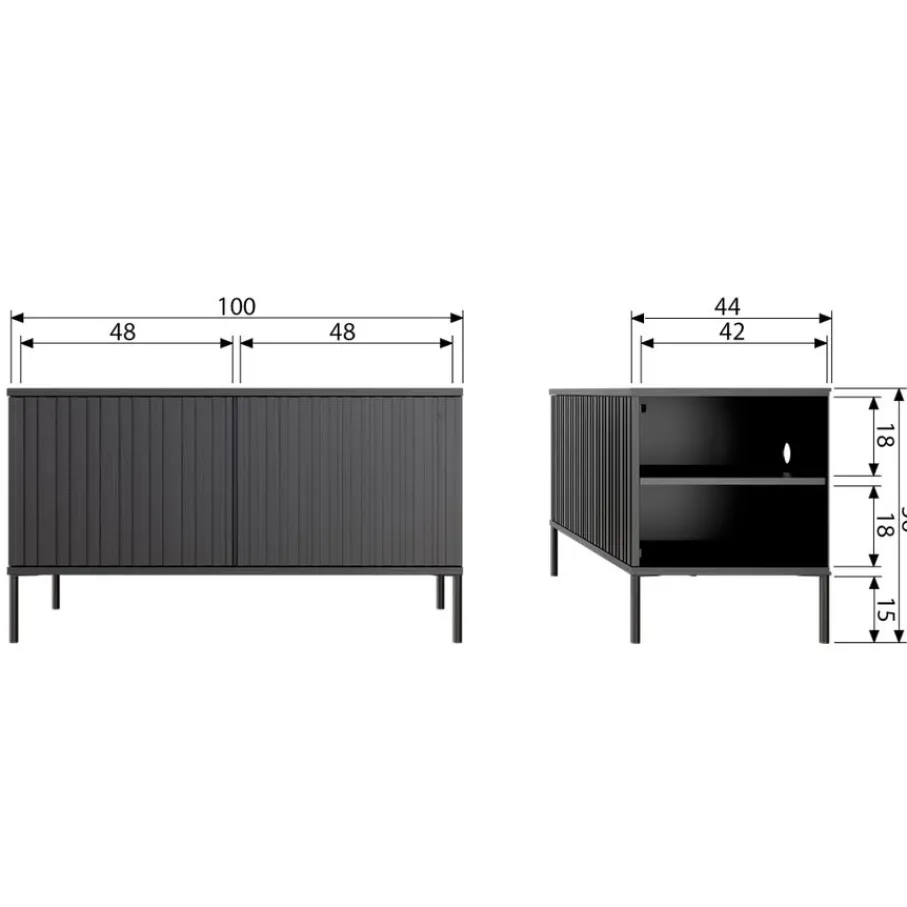 Tv-Meubels<WOOOD TV-meubel New Gravure Bruin - 100x56x44 cm