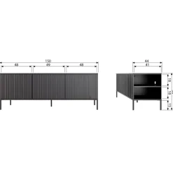 Tv-Meubels<WOOOD TV-Meubel New Gravure Bruin - 150x56x44 cm