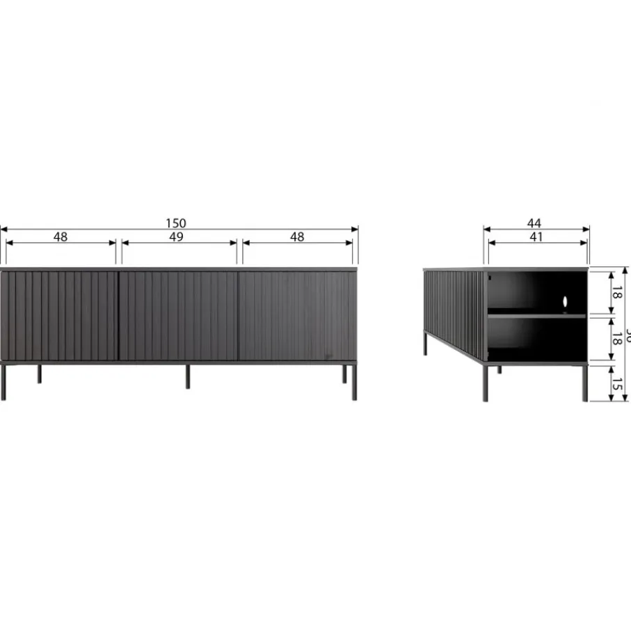 Tv-Meubels<WOOOD TV-meubel New Gravure Naturel - 150x56x44 cm