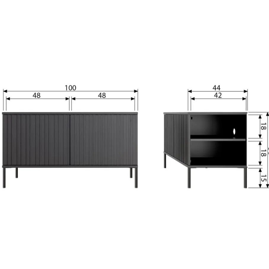 Tv-Meubels<WOOOD TV-meubel New Gravure Naturel - 100x56x44 cm