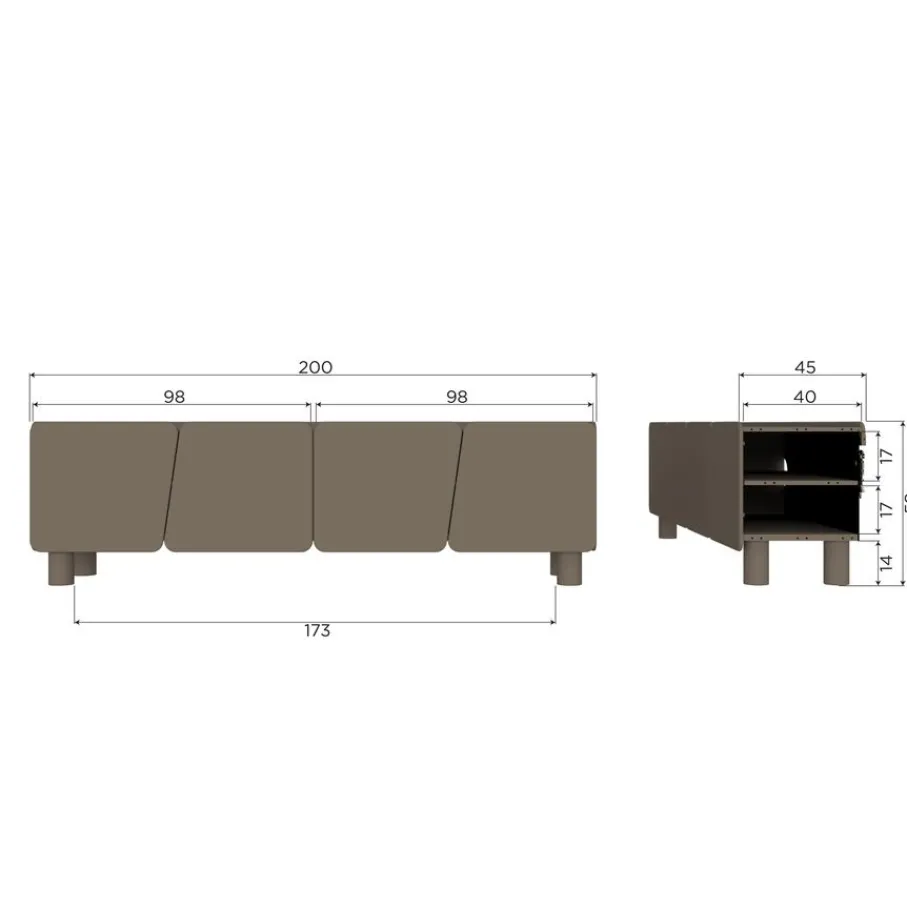 Tv-Meubels<WOOOD TV-meubel Root Truffel Bruin - 200x58x45 cm
