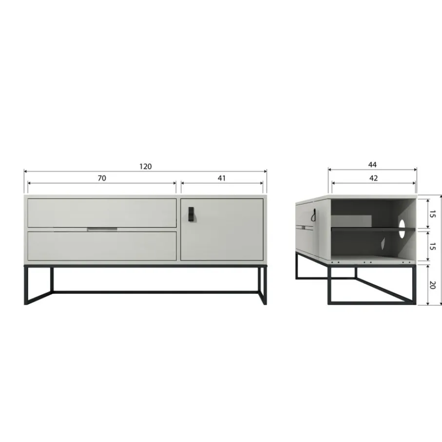Tv-Meubels<WOOOD Tv-meubel Silas Dust - 120x55x44 cm