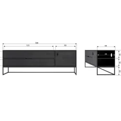 Tv-Meubels<WOOOD Tv-meubel Silas Dust - 180x61x44 cm