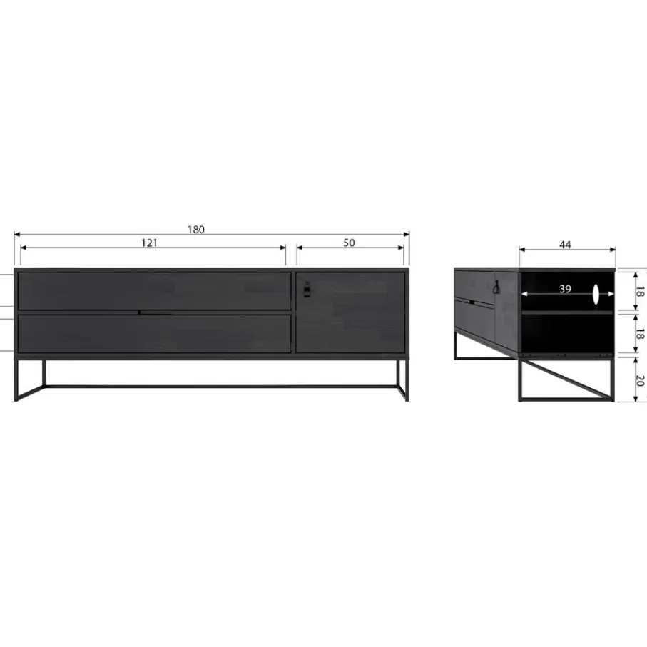 Tv-Meubels<WOOOD Tv-meubel Silas Dust - 180x61x44 cm