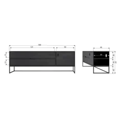 Tv-Meubels<WOOOD TV-meubel Silas Zwart - 180x61x44 cm