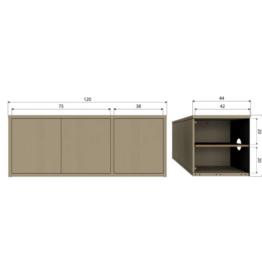 Tv-Meubels<WOOOD TV-meubel Turner Mud- 120x47x44 cm