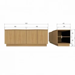 Tv-Meubels<WOOOD TV-meubel Zuma Naturel - 133x52x45 cm