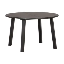 Eettafels<WOOOD Uitschuifbare Eettafel Lange Jan Zwart - 120/160/200x120 cm