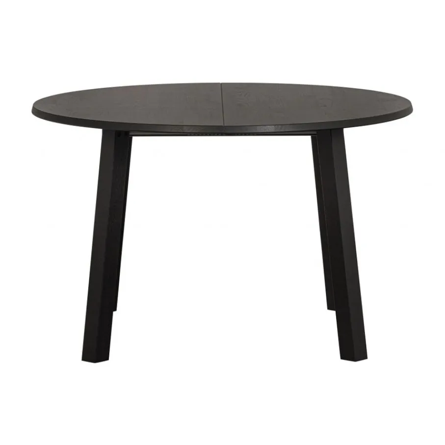 Eettafels<WOOOD Uitschuifbare Eettafel Lange Jan Zwart - 120/160/200x120 cm