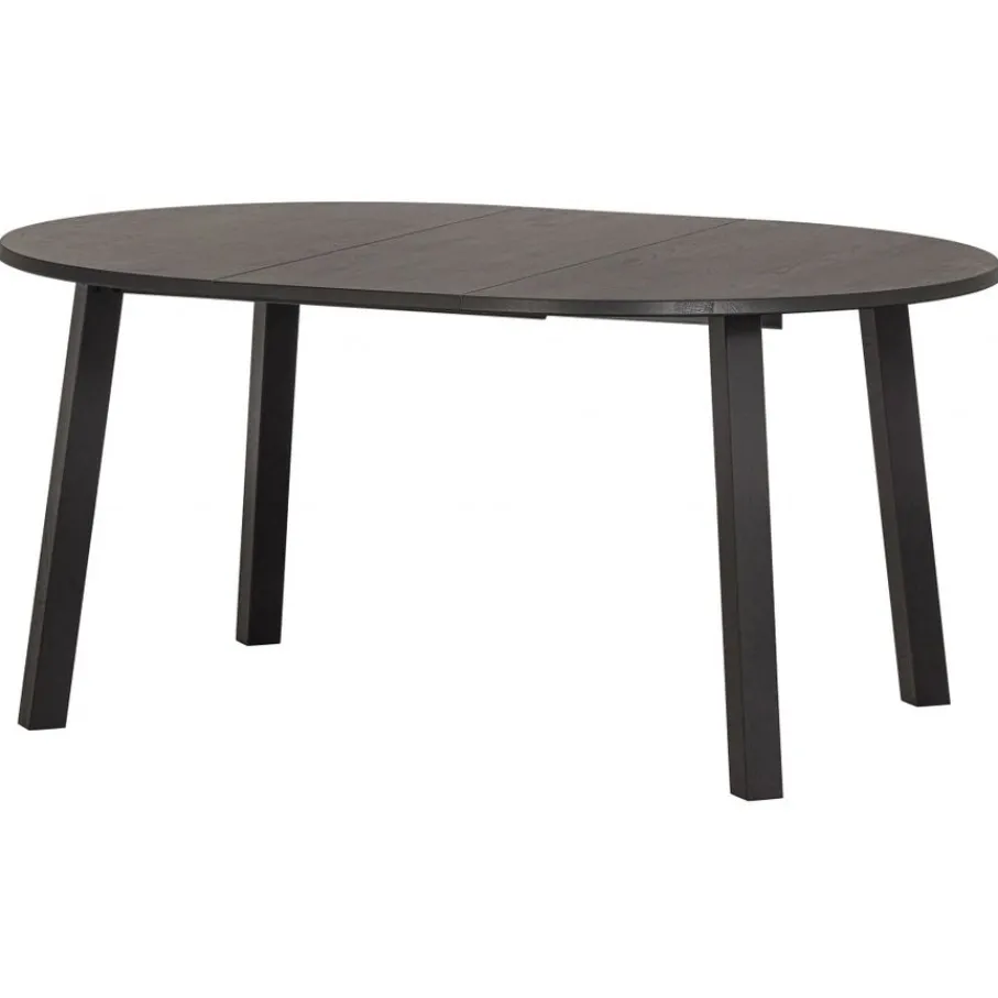 Eettafels<WOOOD Uitschuifbare Eettafel Lange Jan Zwart - 120/160/200x120 cm