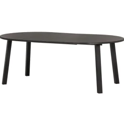 Eettafels<WOOOD Uitschuifbare Eettafel Lange Jan Zwart - 120/160/200x120 cm