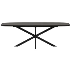 Eettafels<WOOOD Uitschuifbare Eettafel Arros Zwart - 180/220x90 cm