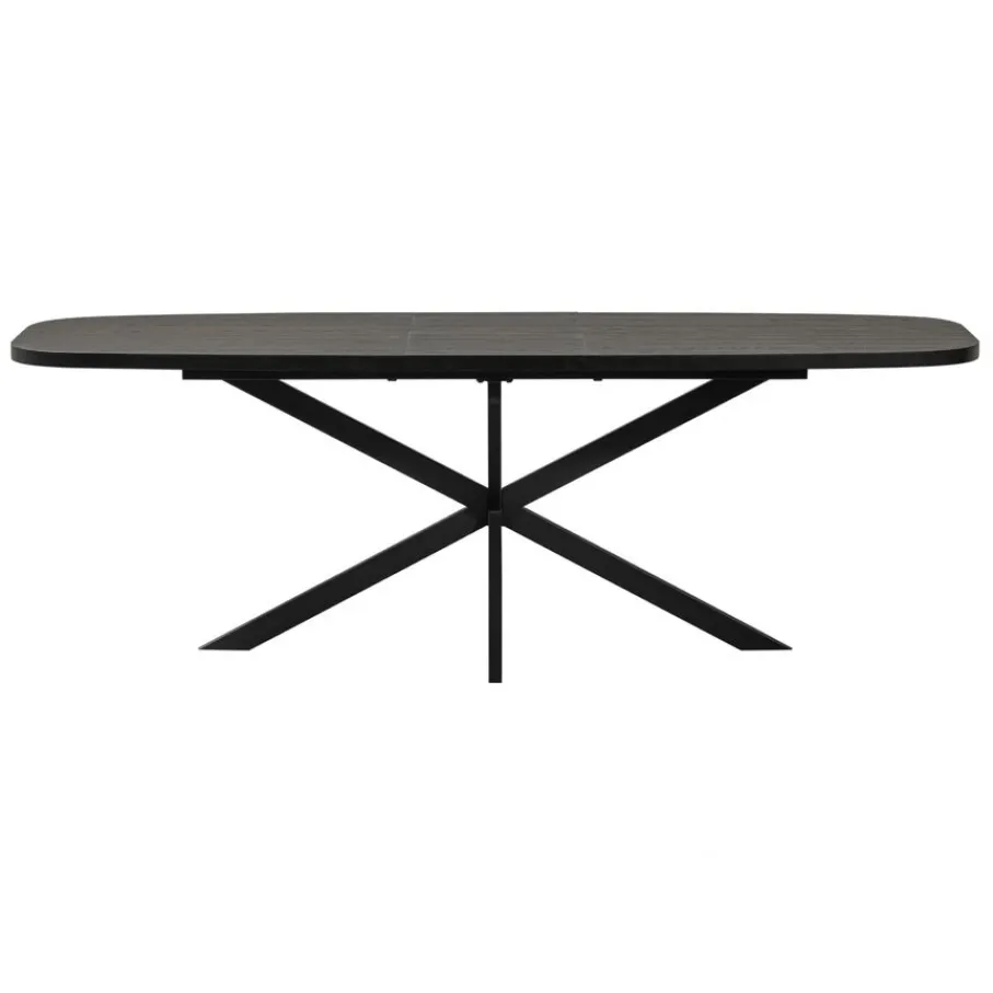 Eettafels<WOOOD Uitschuifbare Eettafel Arros Zwart - 180/220x90 cm