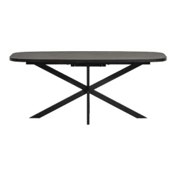 Eettafels<WOOOD Uitschuifbare Eettafel Arros Zwart - 180/220x90 cm