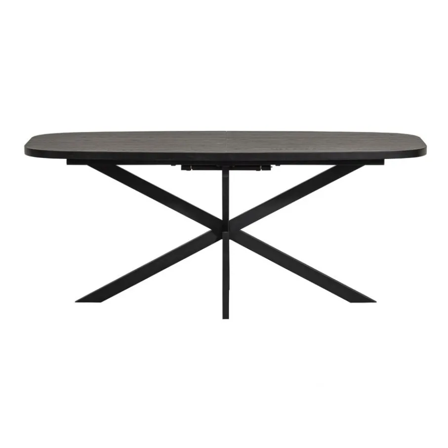 Eettafels<WOOOD Uitschuifbare Eettafel Arros Zwart - 180/220x90 cm