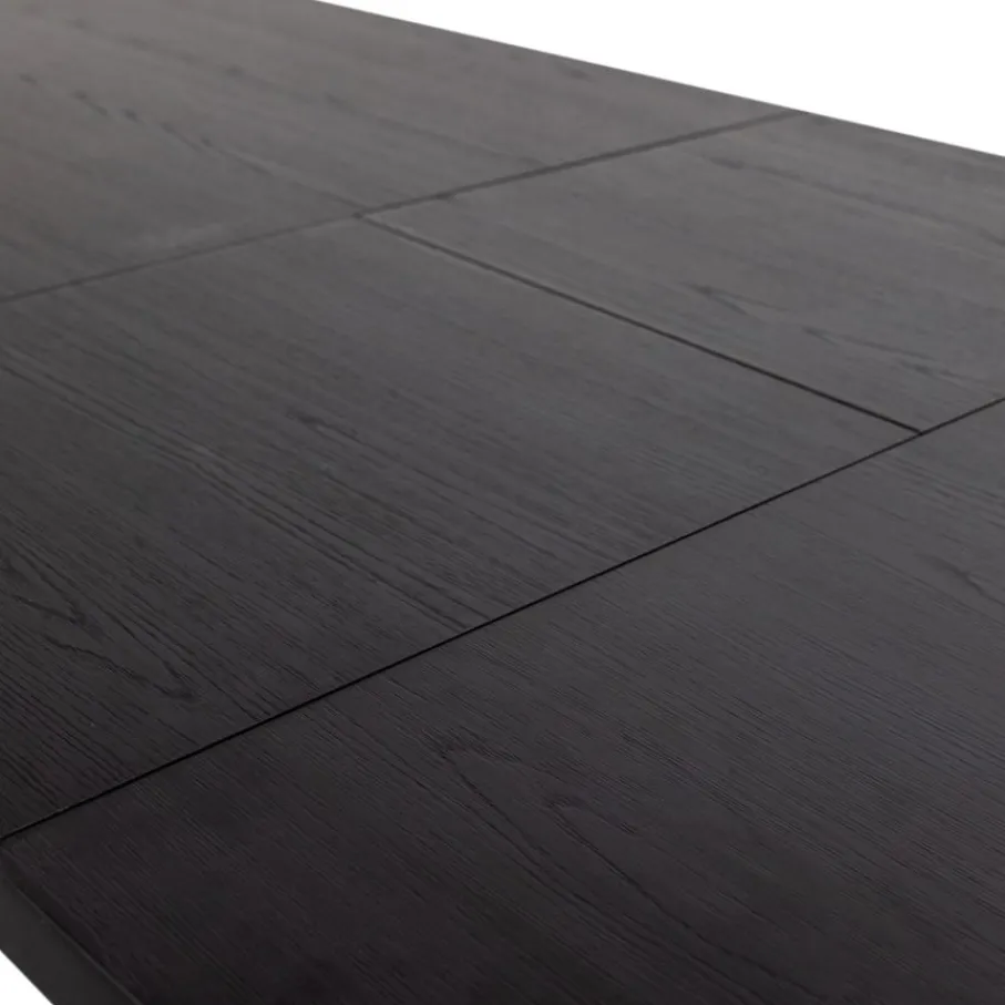 Eettafels<WOOOD Uitschuifbare Eettafel Arros Zwart - 180/220x90 cm