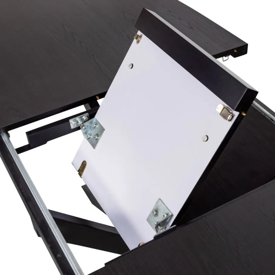 Eettafels<WOOOD Uitschuifbare Eettafel Arros Zwart - 180/220x90 cm
