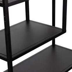 Wandkasten<WOOOD Vakkenkast Teun Zwart - 85x188x35 cm