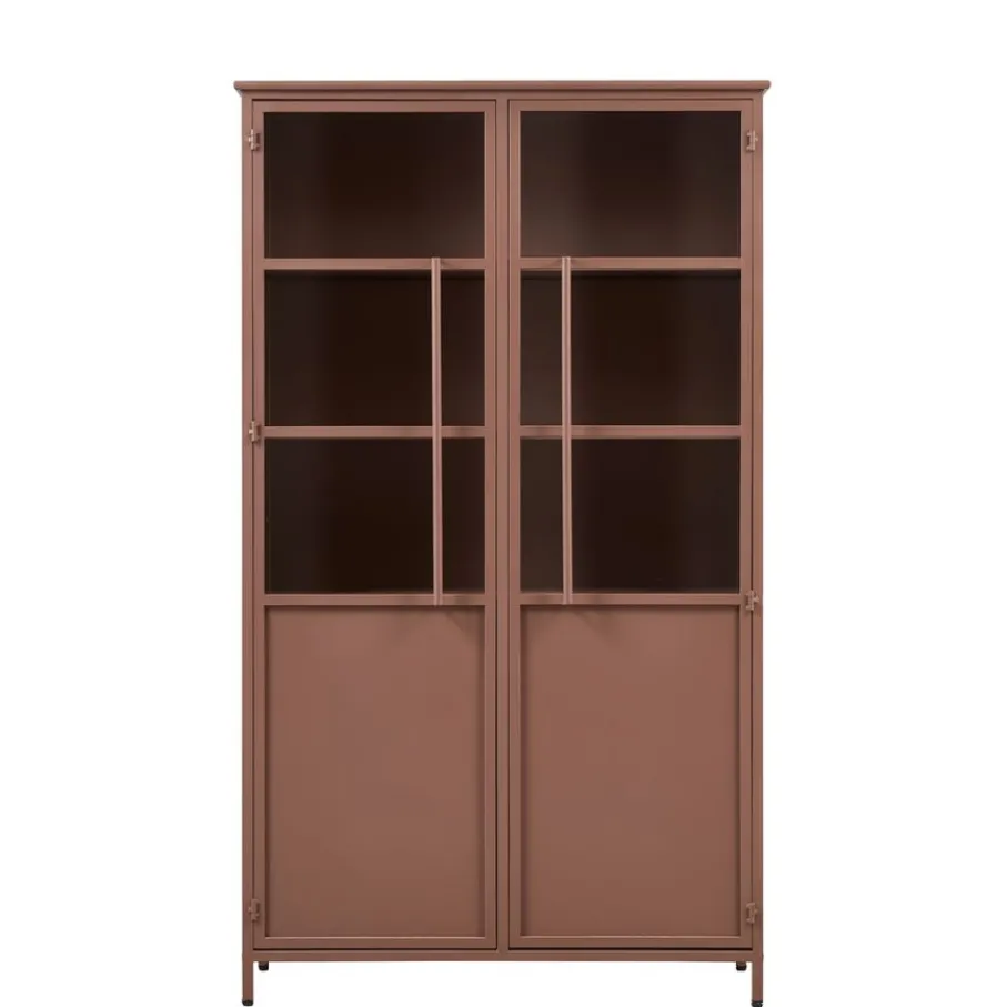 Buffetkasten|Wandkasten<WOOOD Vitrinekast Exhibit Tan - 99x170x44 cm