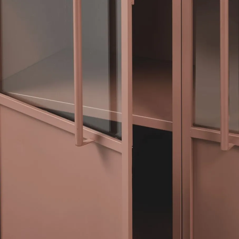 Buffetkasten|Wandkasten<WOOOD Vitrinekast Exhibit Tan - 99x170x44 cm
