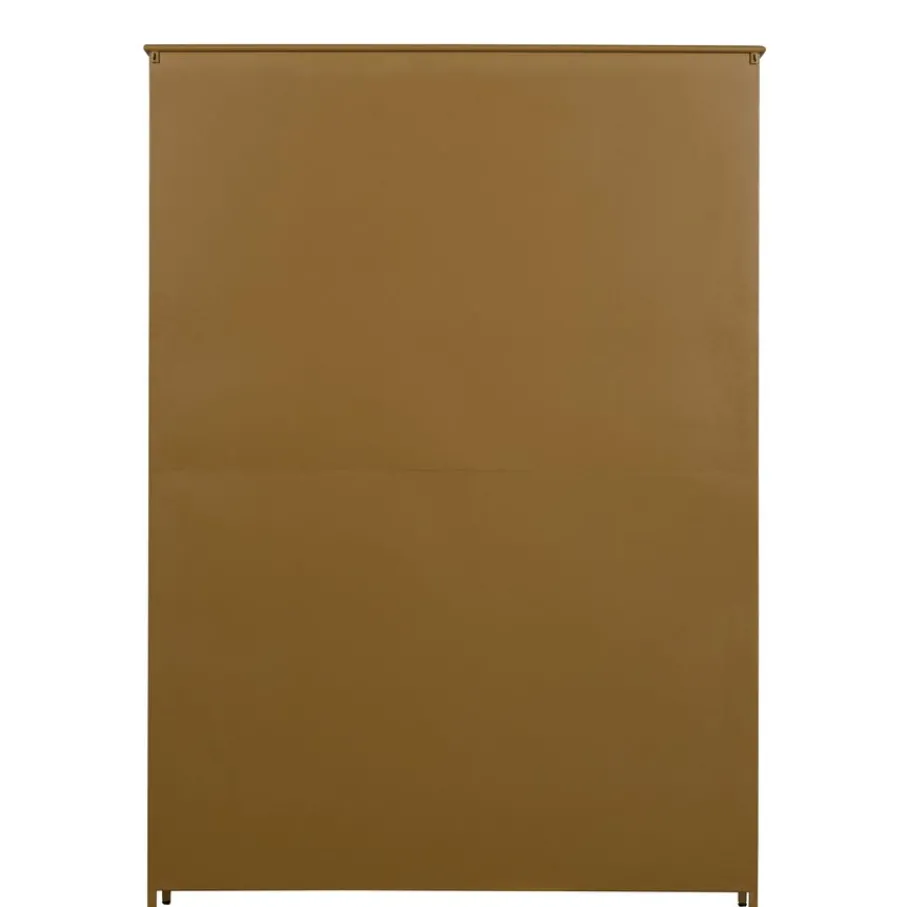 Buffetkasten|Vitrinekasten<WOOOD Vitrinekast Exhibit XL Honinggeel - 142x200x44 cm