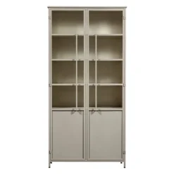 Buffetkasten|Vitrinekasten<WOOOD Vitrinekast Exhibit XL Zand - 99x200x44 cm