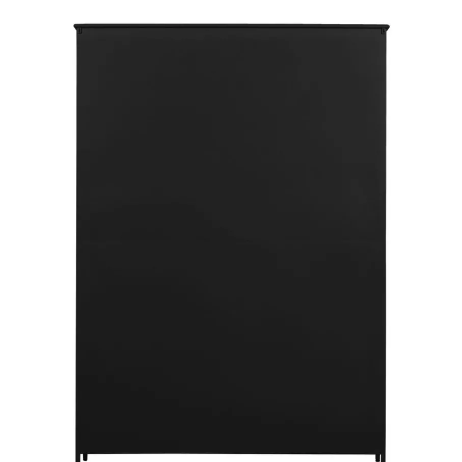 Buffetkasten|Vitrinekasten<WOOOD Vitrinekast Exhibit XL Zwart - 142x200x44 cm