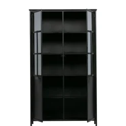Buffetkasten|Vitrinekasten<WOOOD Vitrinekast Exhibit Zwart - 99x170x44 cm