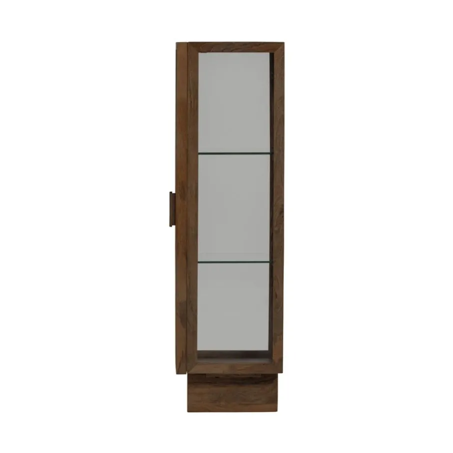 Vitrinekasten<WOOOD Vitrinekast Kella Donkerbruin - 40x137x39 cm