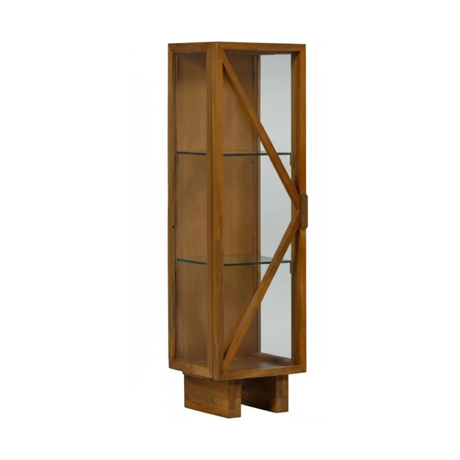 Vitrinekasten<WOOOD Vitrinekast Kella Naturel - 40x137x39 cm