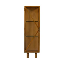Vitrinekasten<WOOOD Vitrinekast Kella Naturel - 40x137x39 cm