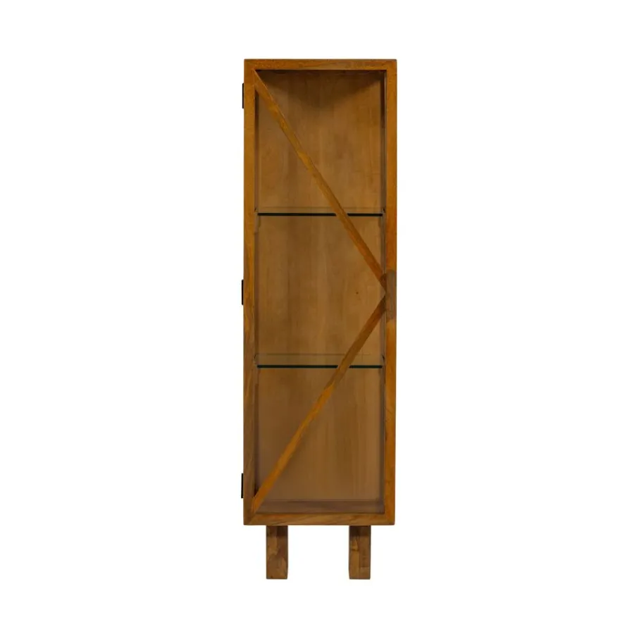 Vitrinekasten<WOOOD Vitrinekast Kella Naturel - 40x137x39 cm