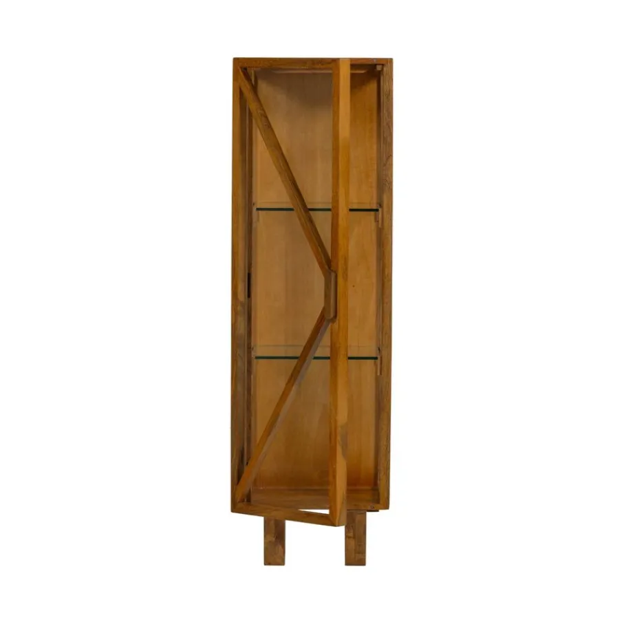 Vitrinekasten<WOOOD Vitrinekast Kella Naturel - 40x137x39 cm