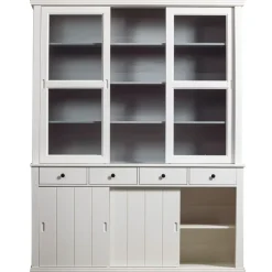 Vitrinekasten<WOOOD Vitrinekast Lagos Wit - 166x214x48 cm