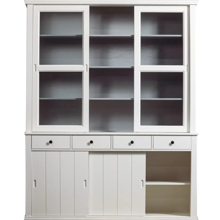 Vitrinekasten<WOOOD Vitrinekast Lagos Wit - 166x214x48 cm