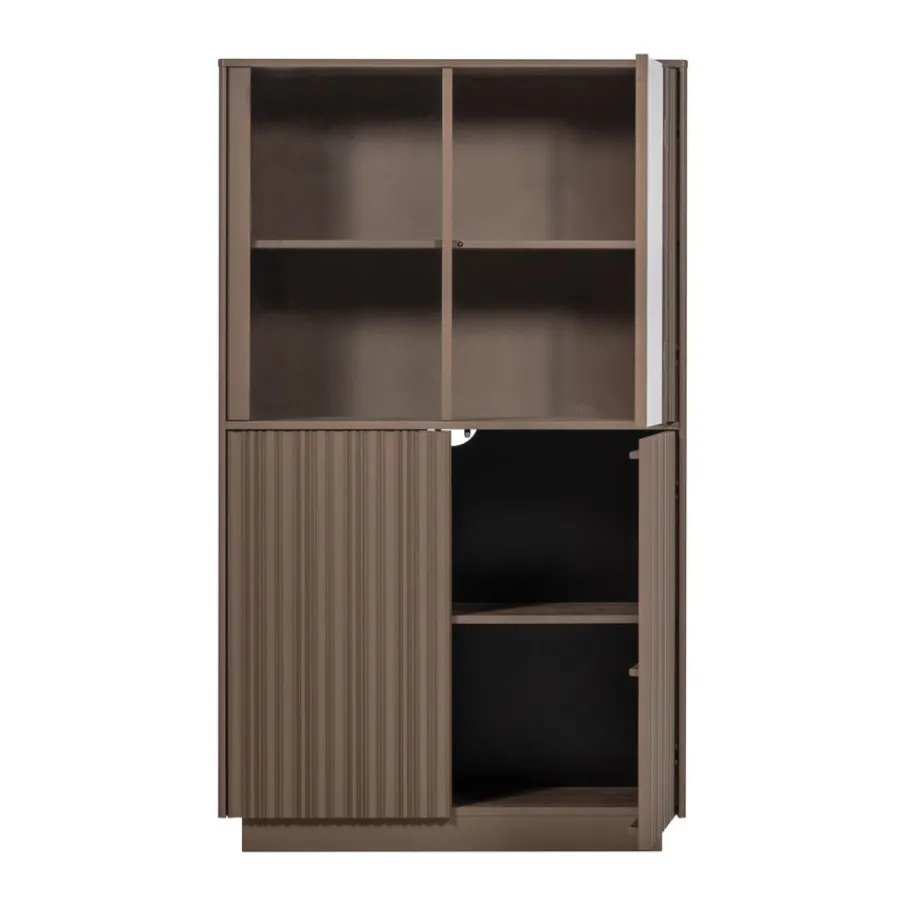 Vitrinekasten<WOOOD Vitrinekast Nova Truffel - 102x172x40 cm