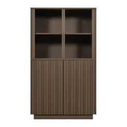 Vitrinekasten<WOOOD Vitrinekast Nova Truffel - 102x172x40 cm
