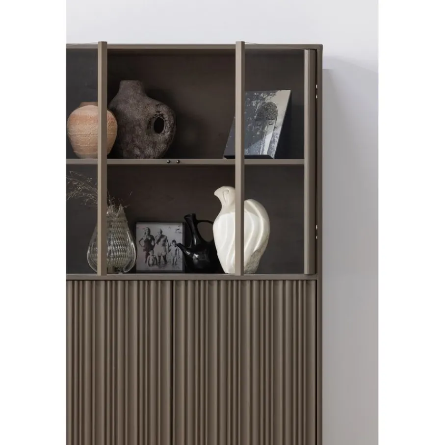 Vitrinekasten<WOOOD Vitrinekast Nova Truffel - 102x172x40 cm