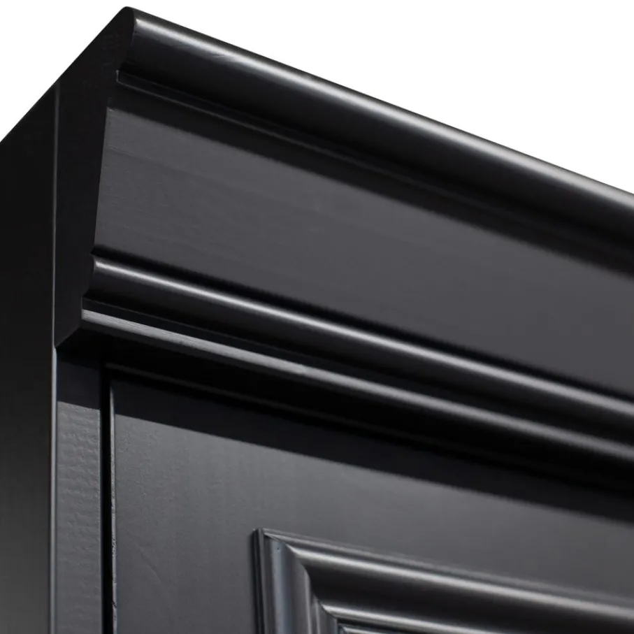 Vitrinekasten<WOOOD Vitrinekast Organize Zwart - 110x215x44 cm