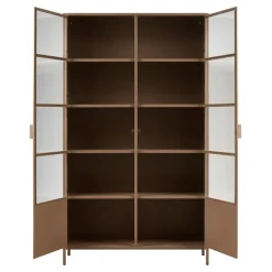 Vitrinekasten<WOOOD Vitrinekast Ronja Bruin - 110x189x43 cm